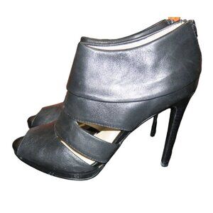 Calvin Klein Patrish Brand New!! Black Italian Leather Caged Heels Pumps sz 7.5